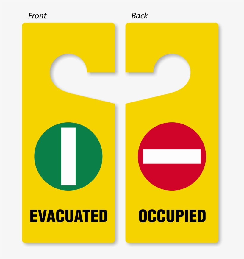 Evacuated Door Hangers Blank Door Hangers Door Knob - Bathroom Occupied Sign, transparent png #799867