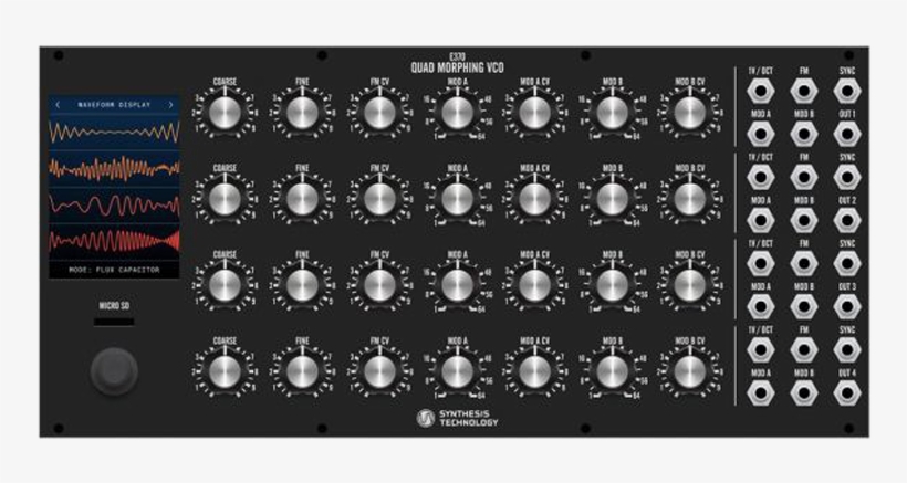 Synthesis Technology E370 Quad Morphing Vco Black Panel - Light, transparent png #7903409