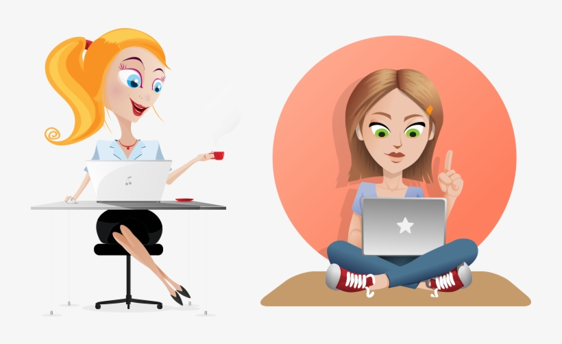 Laptop Girl Clip Art - Importance Of Supplier Relationship Management, transparent png #7903821