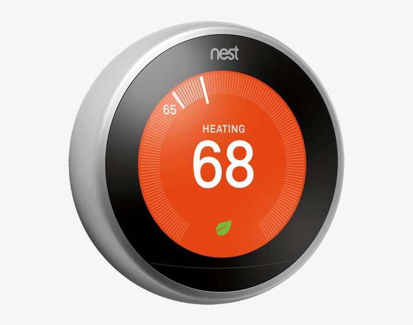 Angle View Of Nest Learning Thermostat - Nest App, transparent png #7903825