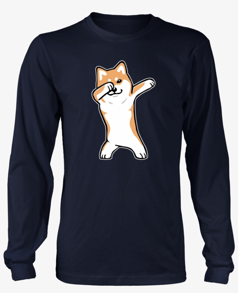 Dog Meme Dabbing Shiba Inu Doge Long Sleeve Shir Dabbing - Science Related Christmas Shirts, transparent png #7904055