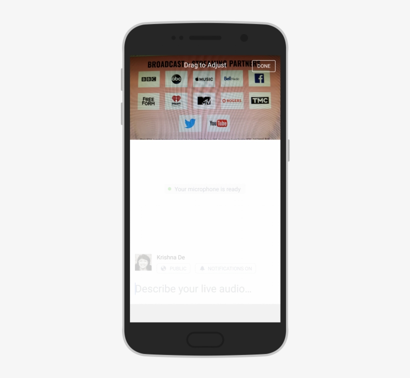 Facebook Live Audio On Android Adjust The Position - Iphone, transparent png #7908408