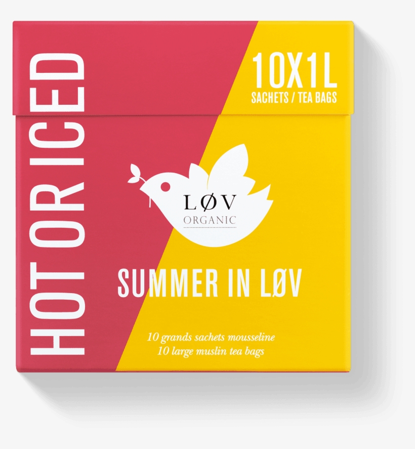Summer In Løv Box Of 10 Big Tea Bags - Graphic Design, transparent png #7909381