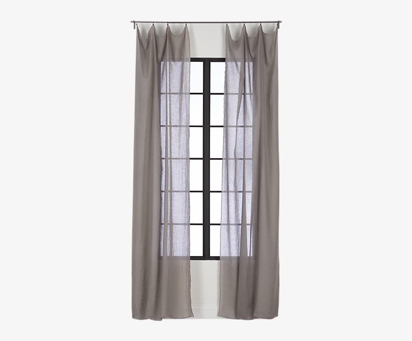 French-belgian Light Grey Linen Panel Curtains Cb2 - Window Valance, transparent png #7909577