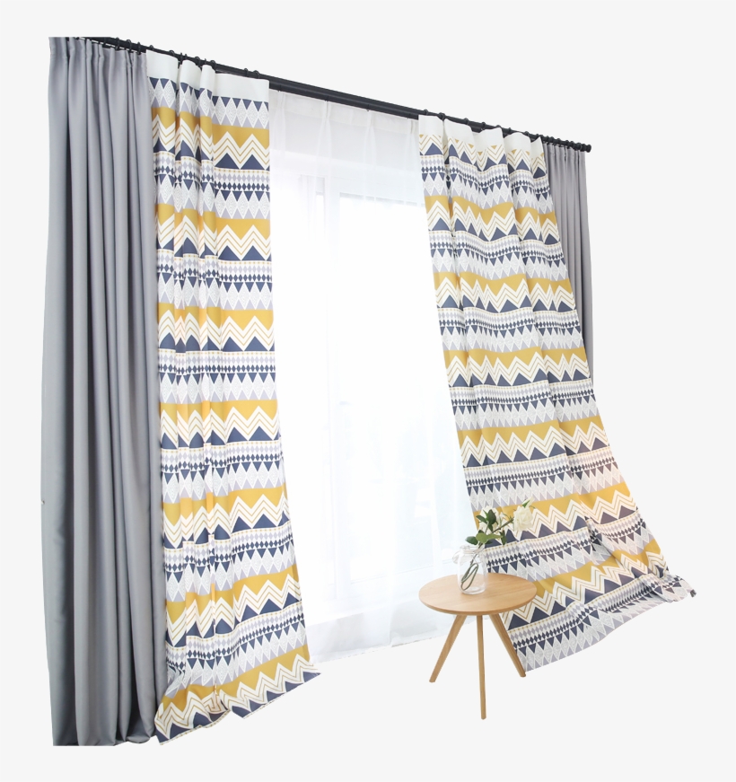 Fashion Geometric Custom Curtain Contracted Contemporary - Window Covering, transparent png #7910424