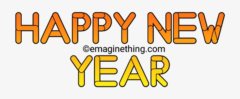 Happy New Year Text Png 2019-whatsapp Sticker,download - Orange, transparent png #7910877
