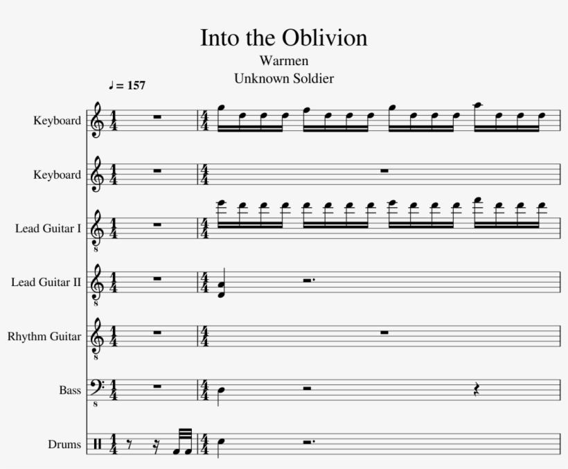 Into The Oblivion Slide, Image - Sheet Music, transparent png #7911189