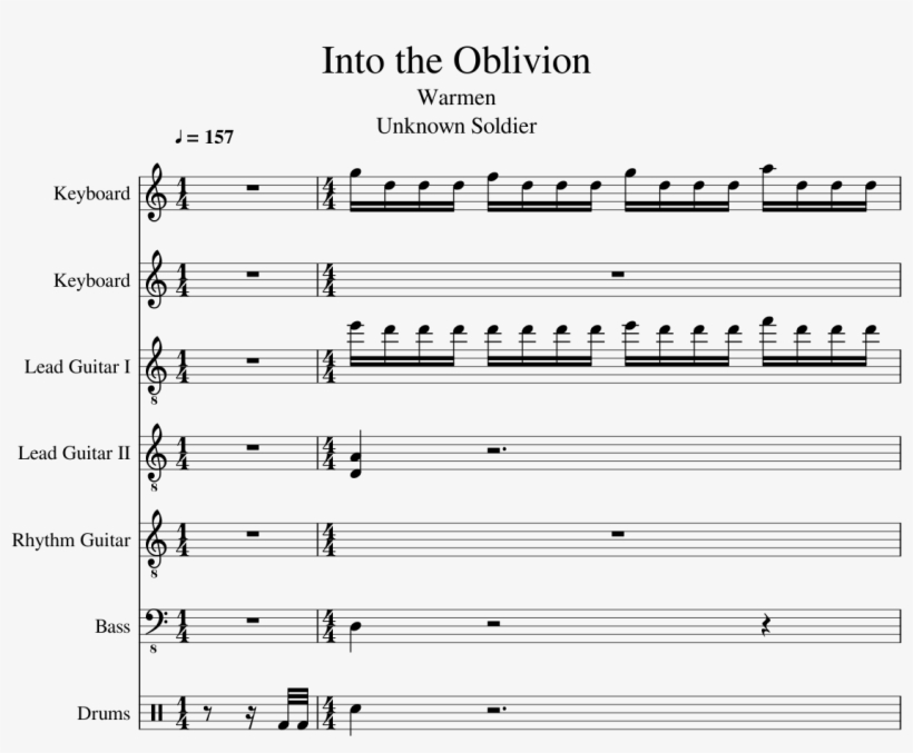 Into The Oblivion Slide, Image - Sheet Music, transparent png #7911189