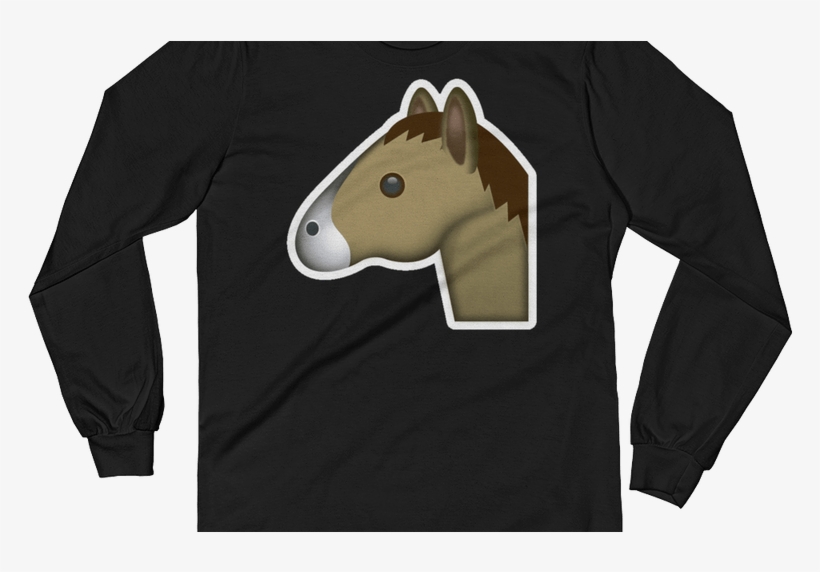 Men's Emoji Long Sleeve T Shirt Horse Face Just Emoji - Bill Rights Shirt, transparent png #7911290