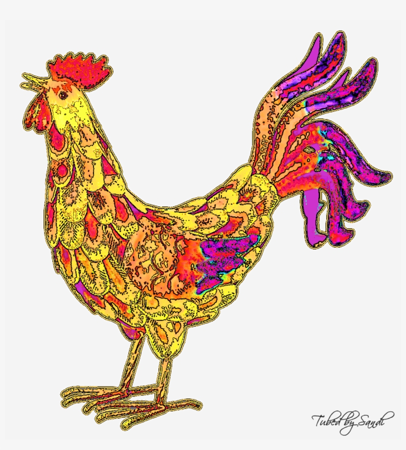 Folk Art Chickens And Roosters7 - Rooster, transparent png #7913186