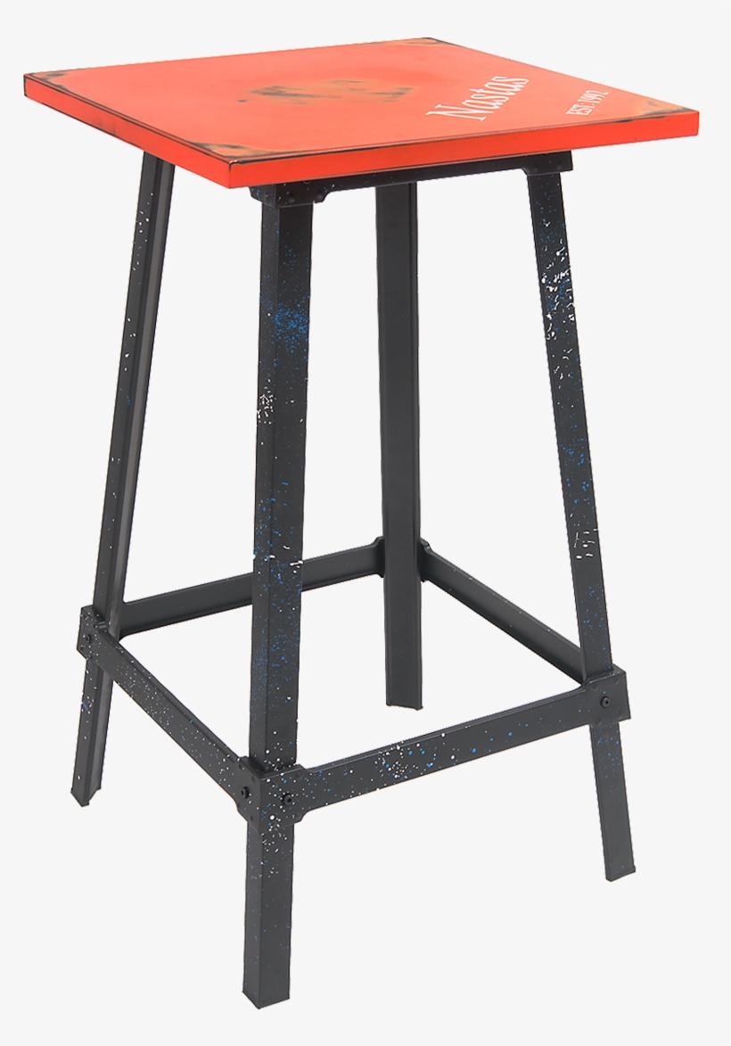 Antique Red & Black Metal Bar Table - Tall Lamp Table, transparent png #7914041