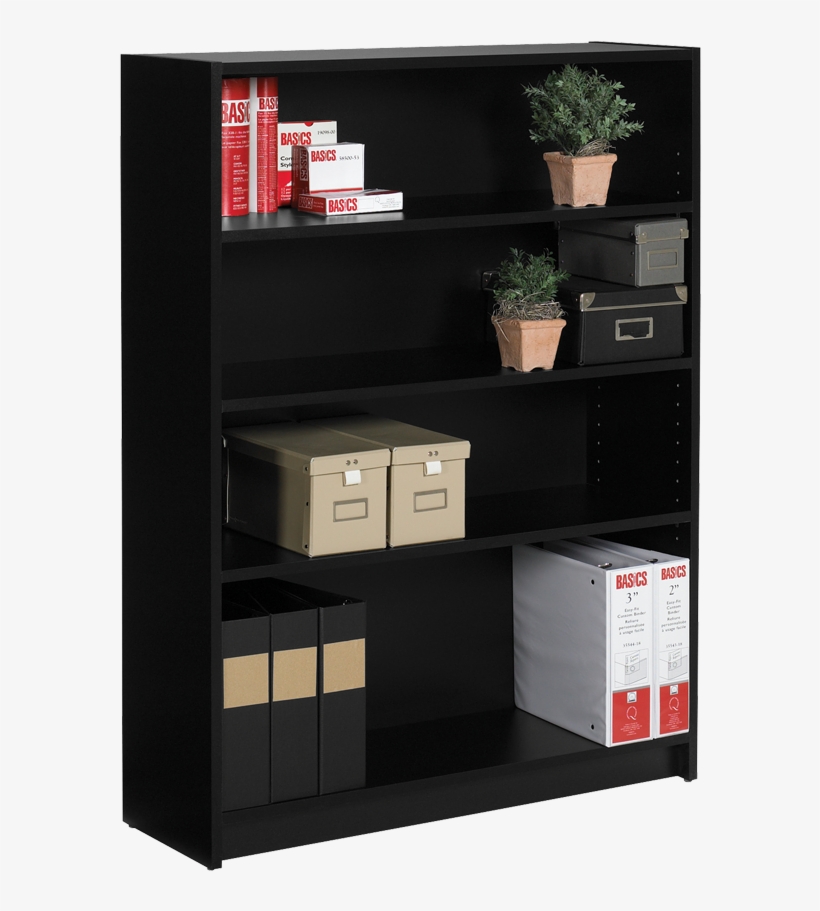 Global® Genoa® Bookcase 48" 4-shelf Black - Shelf, transparent png #7914631