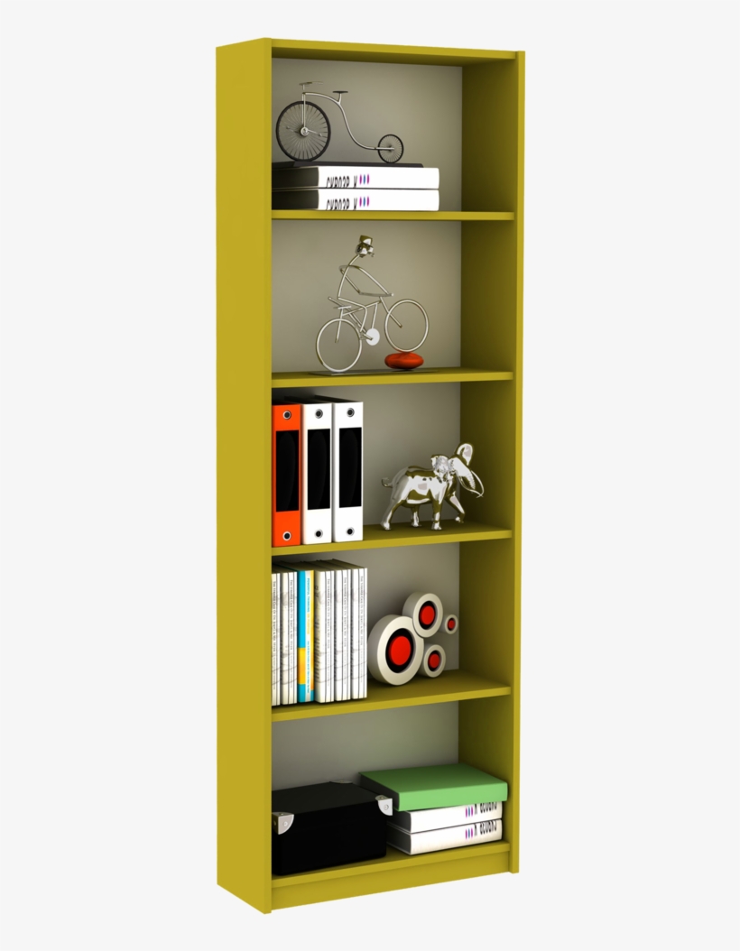 5 Tier Green Bookcase/bookshelf - Bookcase, transparent png #7914712
