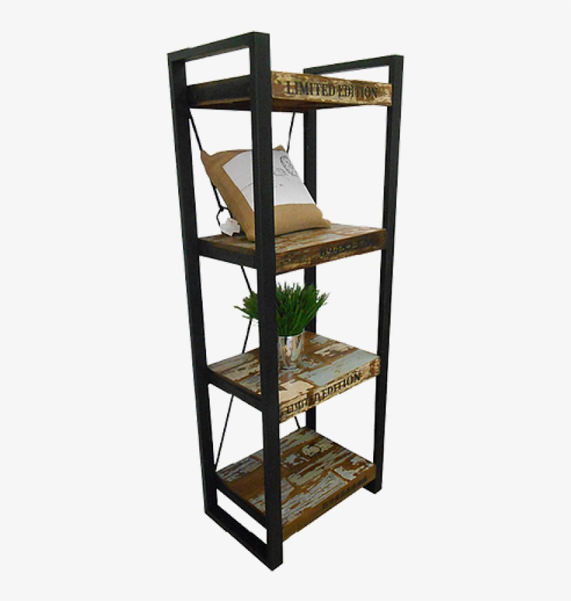 Industrial Bookcase - Narrow Industrial Bookshelf, transparent png #7914799