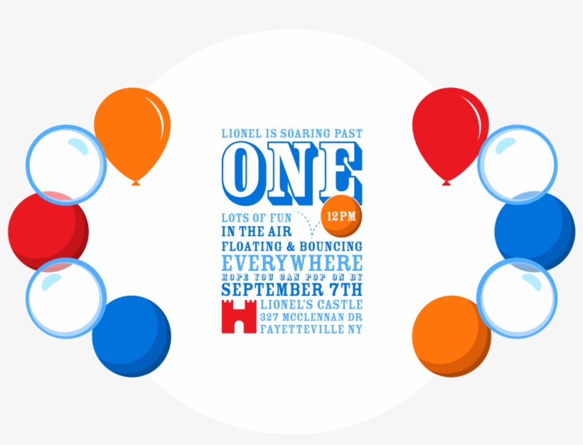 Balls, Balloons & Bubbles Party Invitation - Ball And Bubble Theme Birthday Party, transparent png #7914884