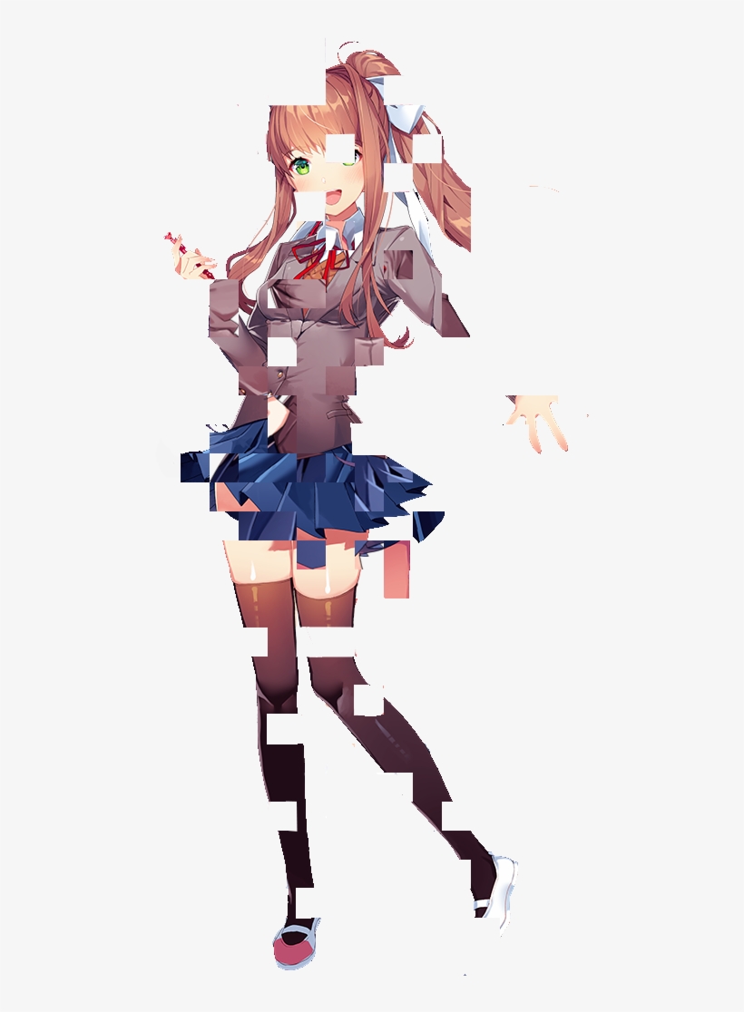 Clip Art Monika Glitch - Doki Doki Literature Club Glitch, transparent png #7915209