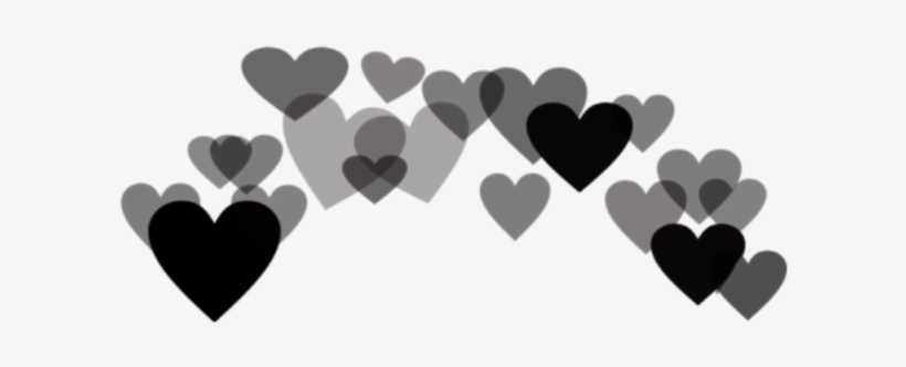 Black Hearts Heart Crowns Crown Heartcrown Tumblr Freet - Pink Heart Crown Png, transparent png #7915420