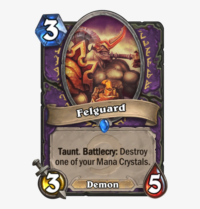 Felguard Is A 3 Mana Cost Rare Warlock Minion Demon - Hearthstone Card, transparent png #7916212