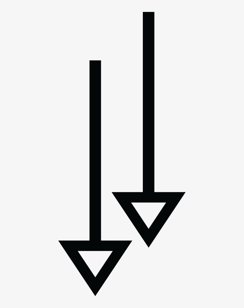 Double Down Arrow With White Triangle, transparent png #7916501