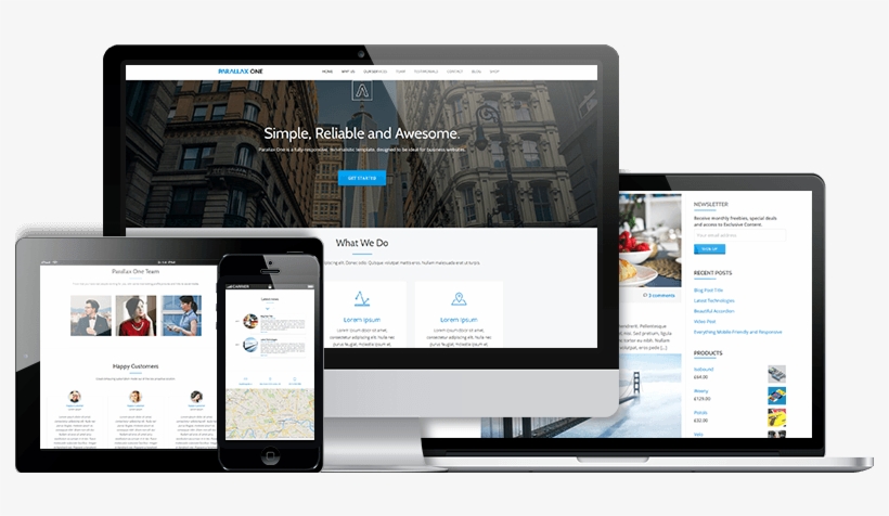 Free Parallax Scrolling Wordpress Themes Parallax One - Parallax One Theme, transparent png #7916920