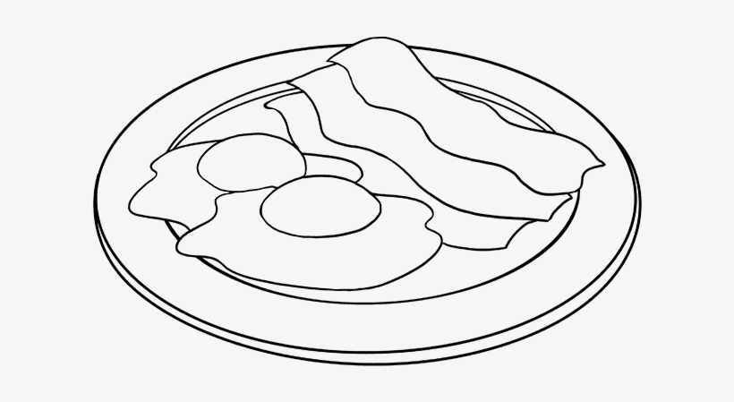 How To Draw Bacon And Eggs - Bacon And Eggs Drawing, transparent png #7917045