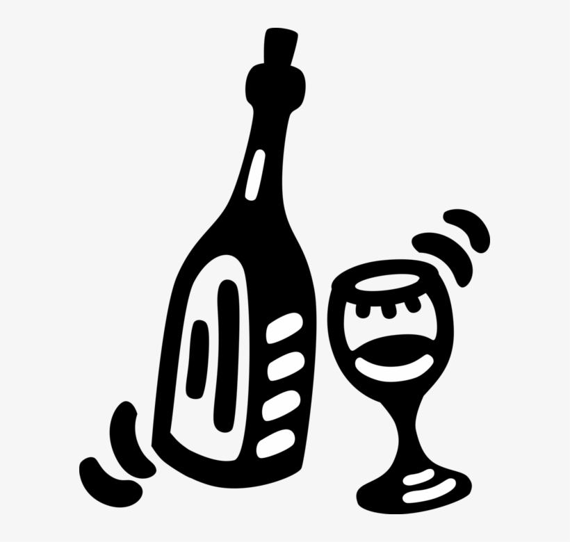 Vector Illustration Of Alcohol Beverage Bottle Of Wine, transparent png #7917163