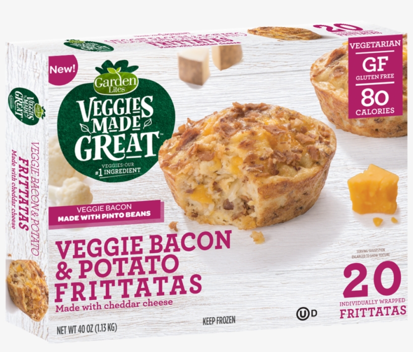 Veggie Bacon & Potato Frittata - Garden Lites Spinach Egg White Frittata, transparent png #7917270