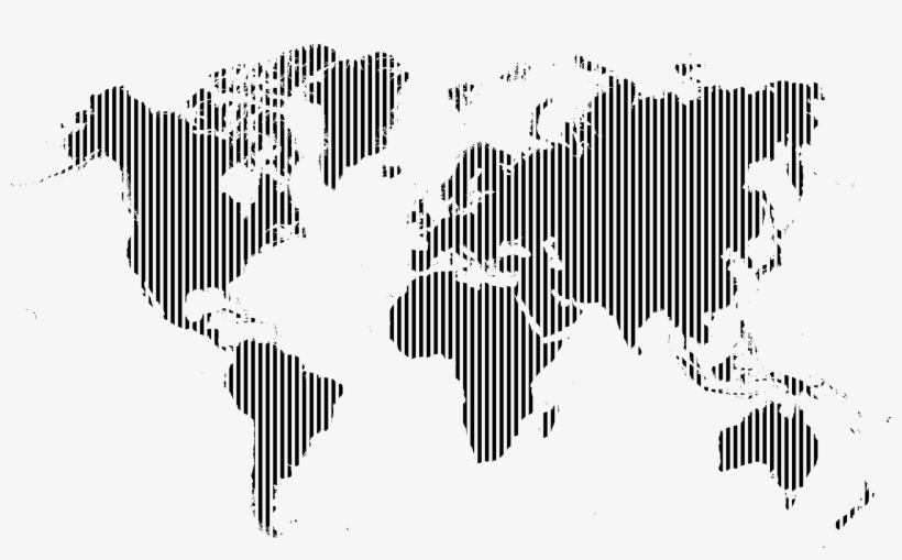 Big Image - World Map Poster Black And White Hd, transparent png #7917635