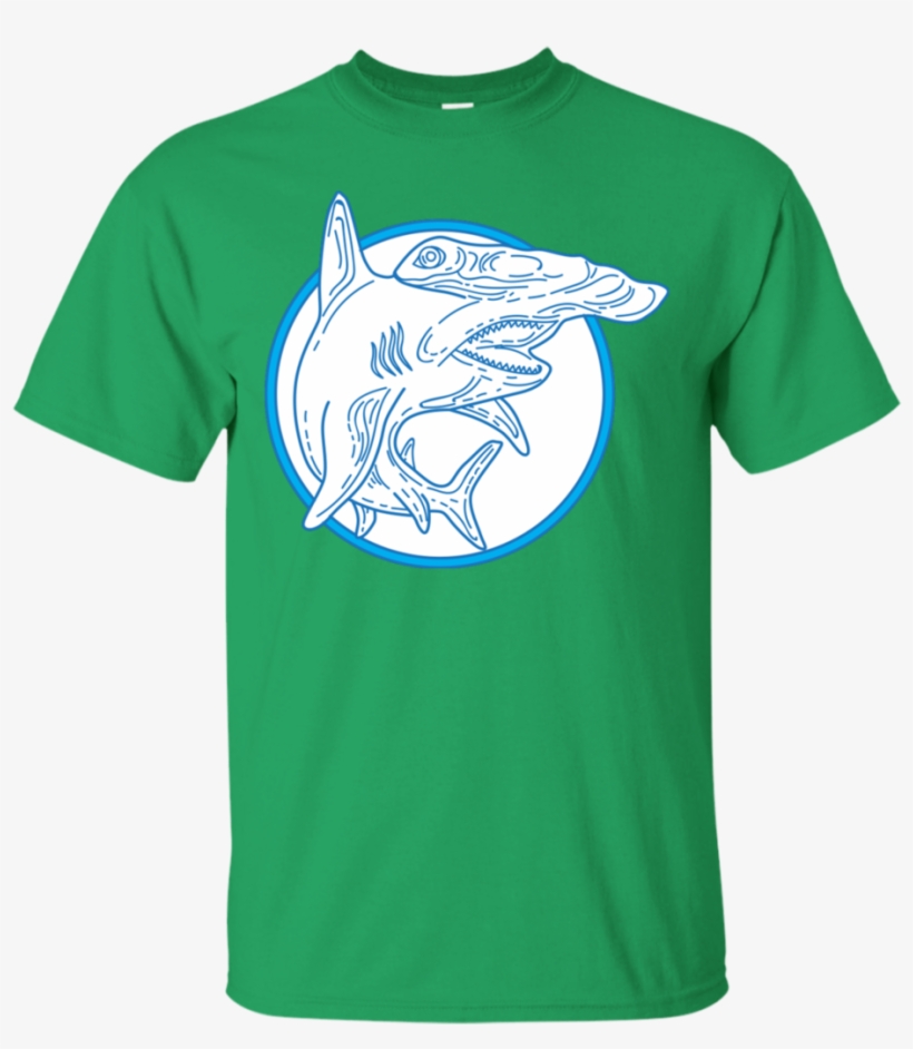 Hammerhead Shark Circle Mono Line T-shirt - Shirt, transparent png #7917926