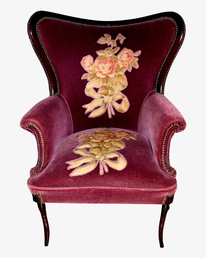 French Mohair Chair Art Deco - Chair, transparent png #7919655