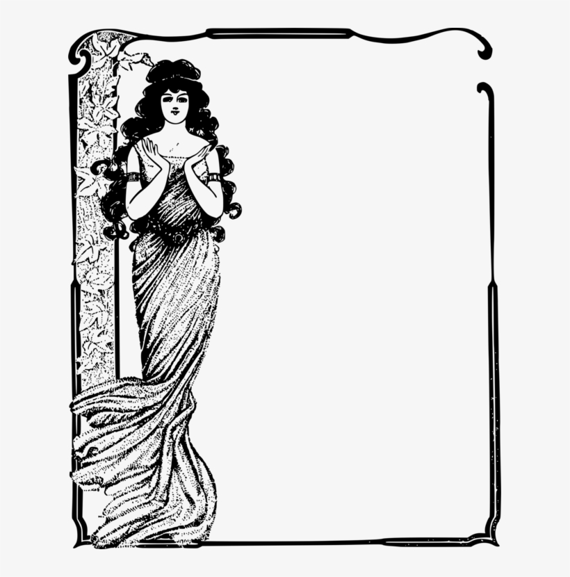 Woman Picture Frames Dress Computer Icons Drawing - Clip Art, transparent png #7919789