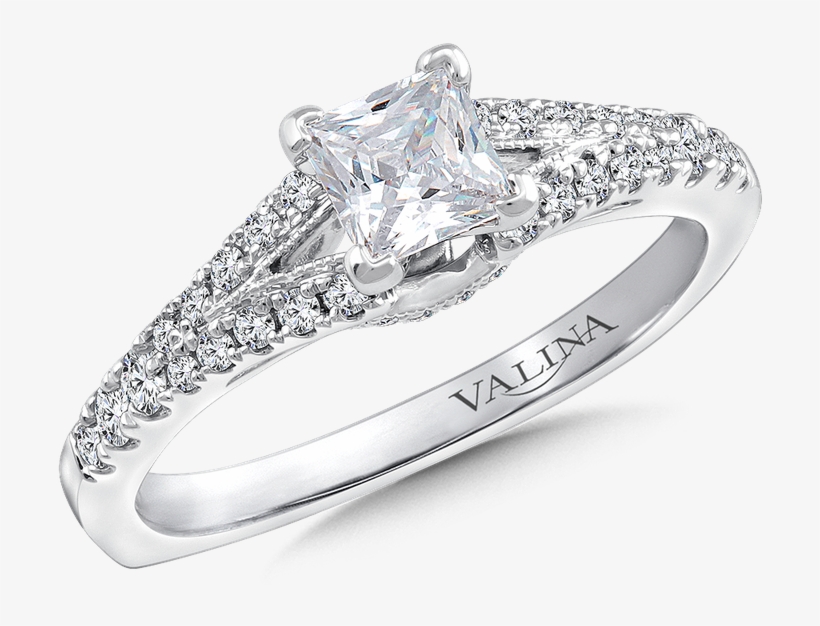 Valina Diamond Engagement Ring Mounting In 14k White - Pre-engagement Ring, transparent png #7919940