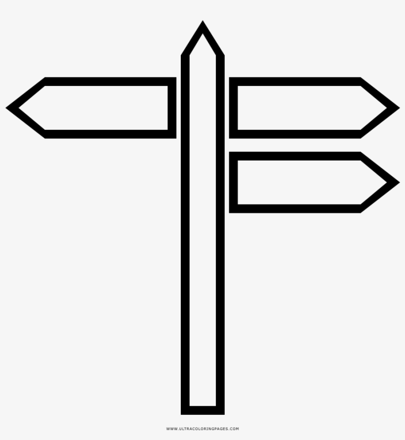 Sign Post Coloring Page - Sign Post Colouring, transparent png #7921077