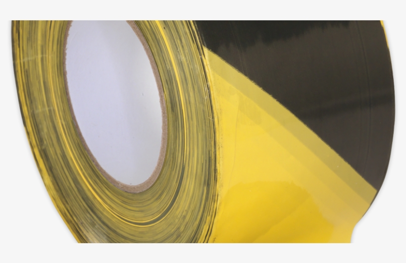 Hazard Warning Barrier Tape 80mm X 100mtr Black/yellow - Circle, transparent png #7921541