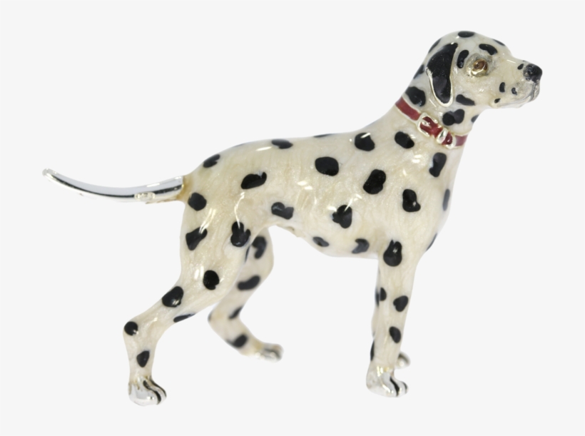 Sterling Silver & Enamel Small Dalmatian Dog By Saturno - Dalmatian, transparent png #7921810