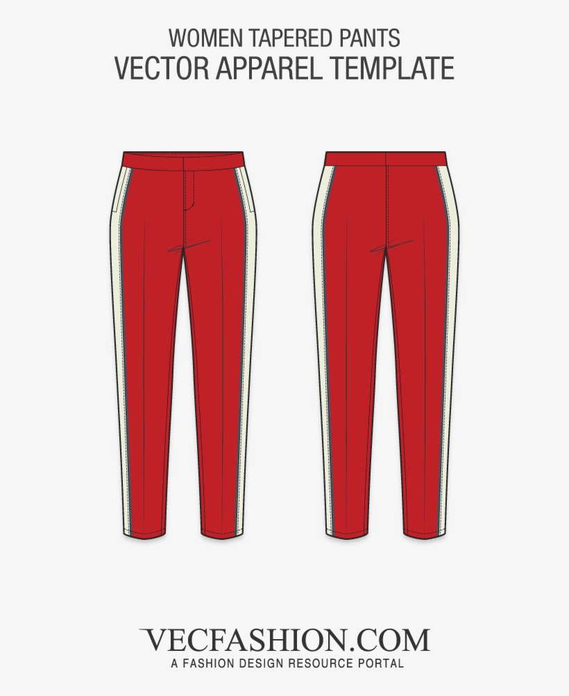 Picture Black And White Women Tapered Pants Template - Track Pants Template Png, transparent png #7922004