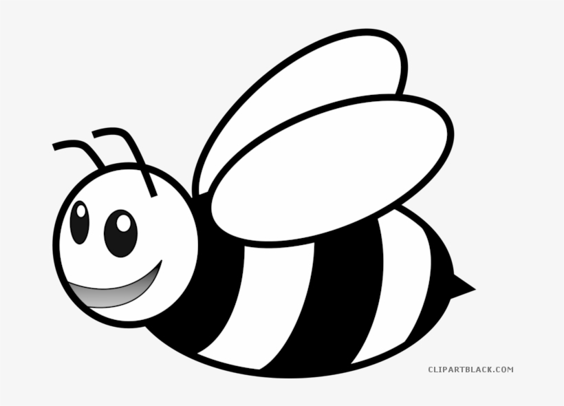 Jpg Library Free Black And White Clip Art Bee - Clip Art Black And White Bee, transparent png #7922837