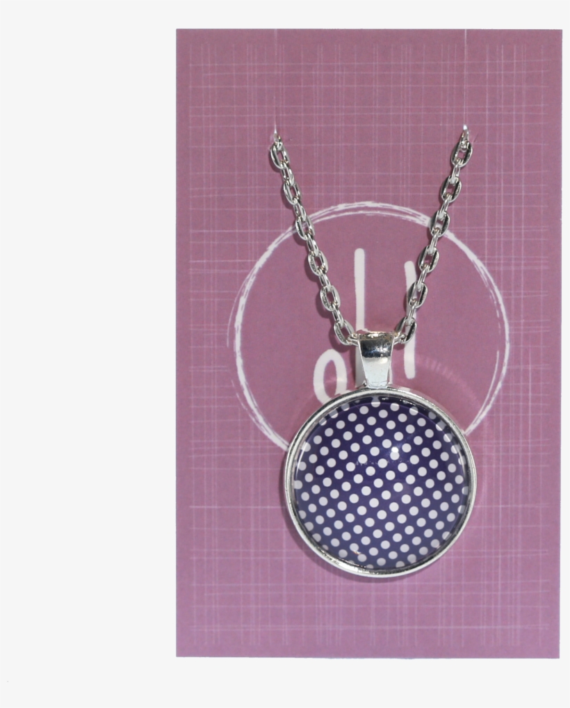 Navy Polka Dot Necklace - Locket, transparent png #7923281