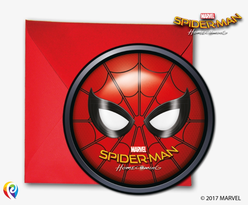 6 Party Invitations & Envelopes - Ps Spider Man Homecoming, transparent png #7923586