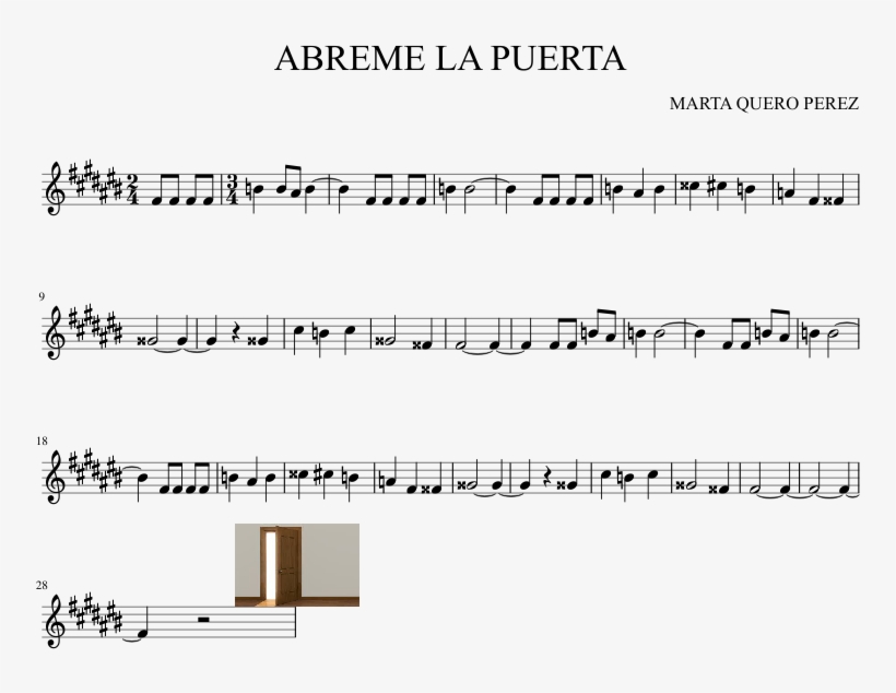 Abreme La Puerta Sheet Music Composed By Marta Quero - Document, transparent png #7923694