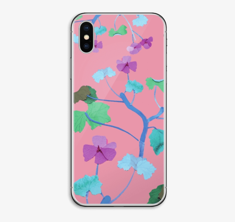Pink & Colorful Flowers Skin Iphone X - Mobile Phone Case, transparent png #7924101