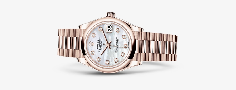 Rolex Datejust Everose Gold M278245-0014 - Datejust Neu 31 Weissgold Mit Pave, transparent png #7924594