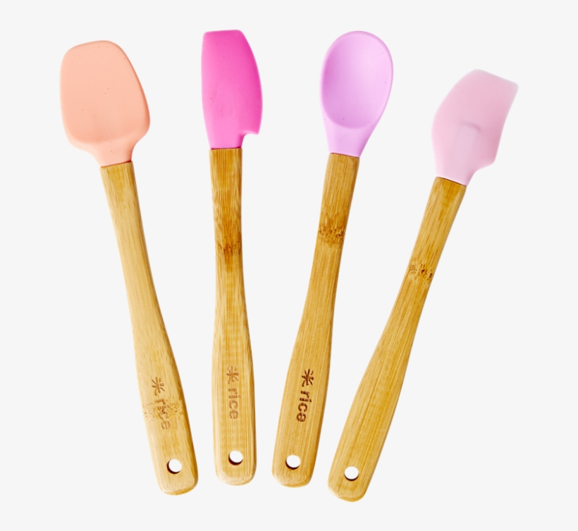 Set Of 4 Bamboo & Silicone Kitchen Utensils Rice Dk - Rice Küchenutensilien Rosa Im 4er-set, transparent png #7925060