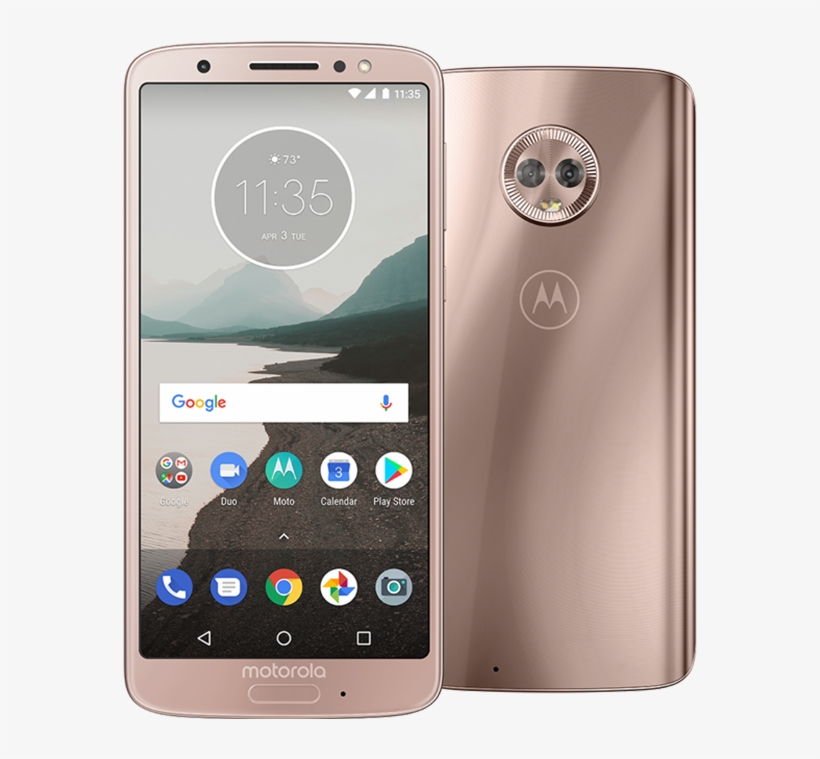 Moto G6 In Black Moto G6 In Blush - Moto G6 Oyster Blush, transparent png #7925685