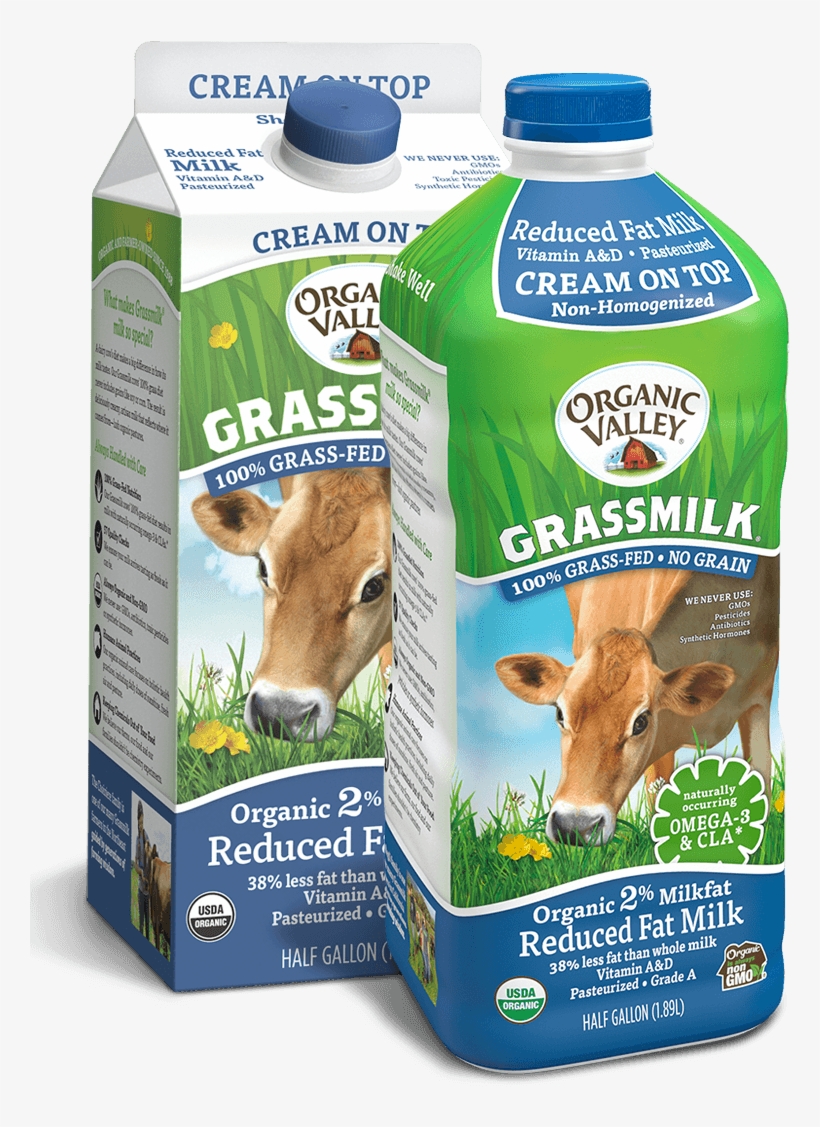 Milk Hg Rf Creamontop Grassmilk Rf Wcarafe - Organic Valley Grassmilk Reduced Fat 2%, transparent png #7925782