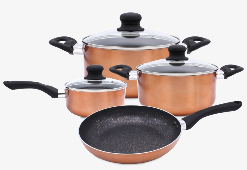 7 Pc Cookware Set Marble Coating - Cookware And Bakeware, transparent png #7926393