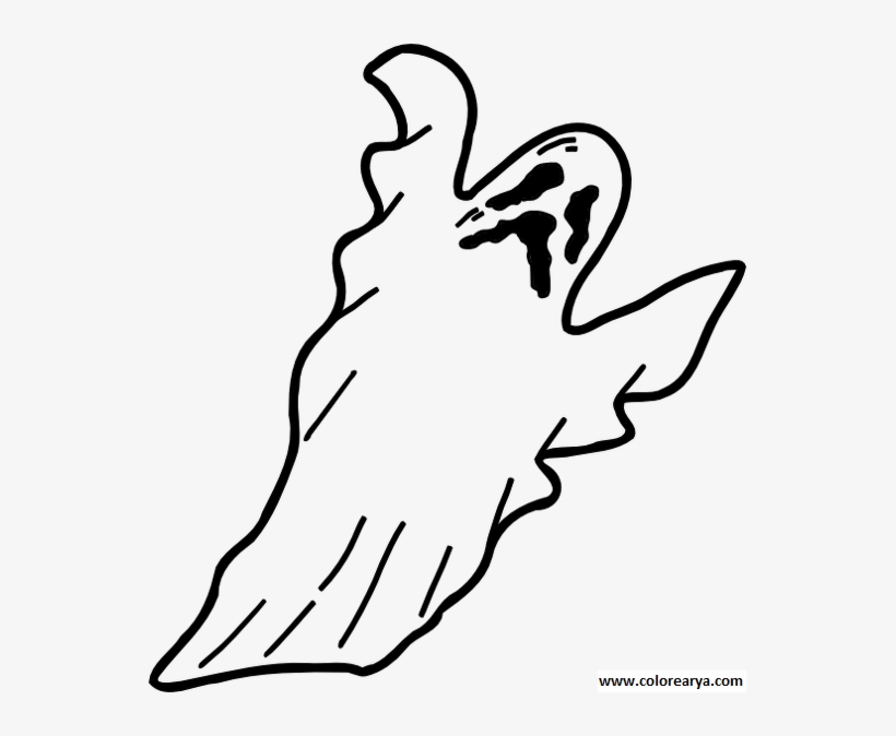 Colorear Halloween - Scary Ghost Clipart, transparent png #7927005