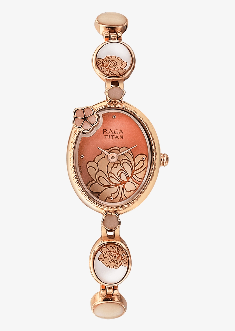 This Elegant Rose Gold Masterpiece From The Raga Aurora - Titan Watches 2566wm01, transparent png #7928360