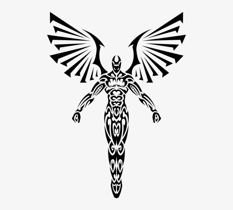 Source - 40 - Media - Tumblr - Com - Report - Angel - Tribal Angel Tattoos, transparent png #7928575
