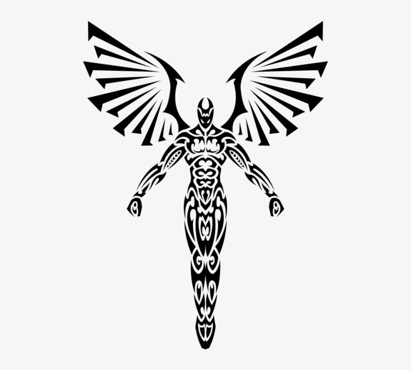 Source - 40 - Media - Tumblr - Com - Report - Angel - Tribal Angel Tattoos, transparent png #7928575